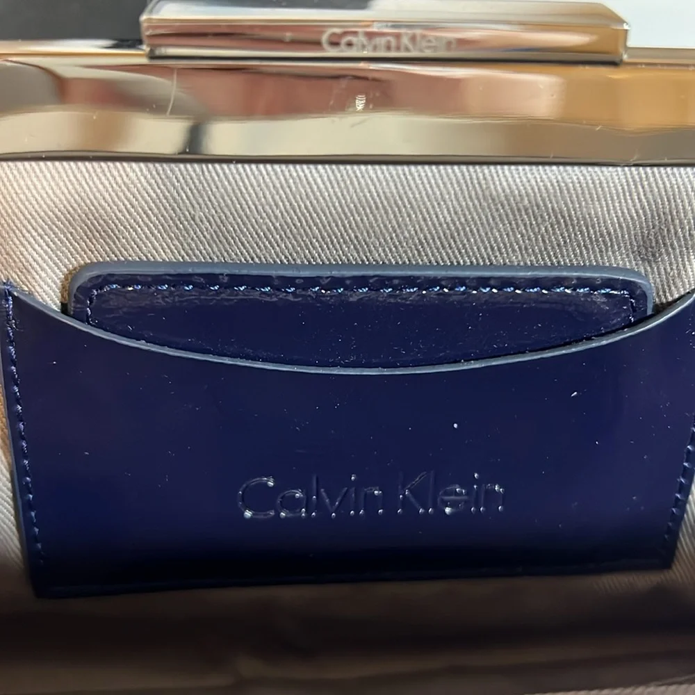 Calvin Klein vintage patent leather clutch with shoulder strap